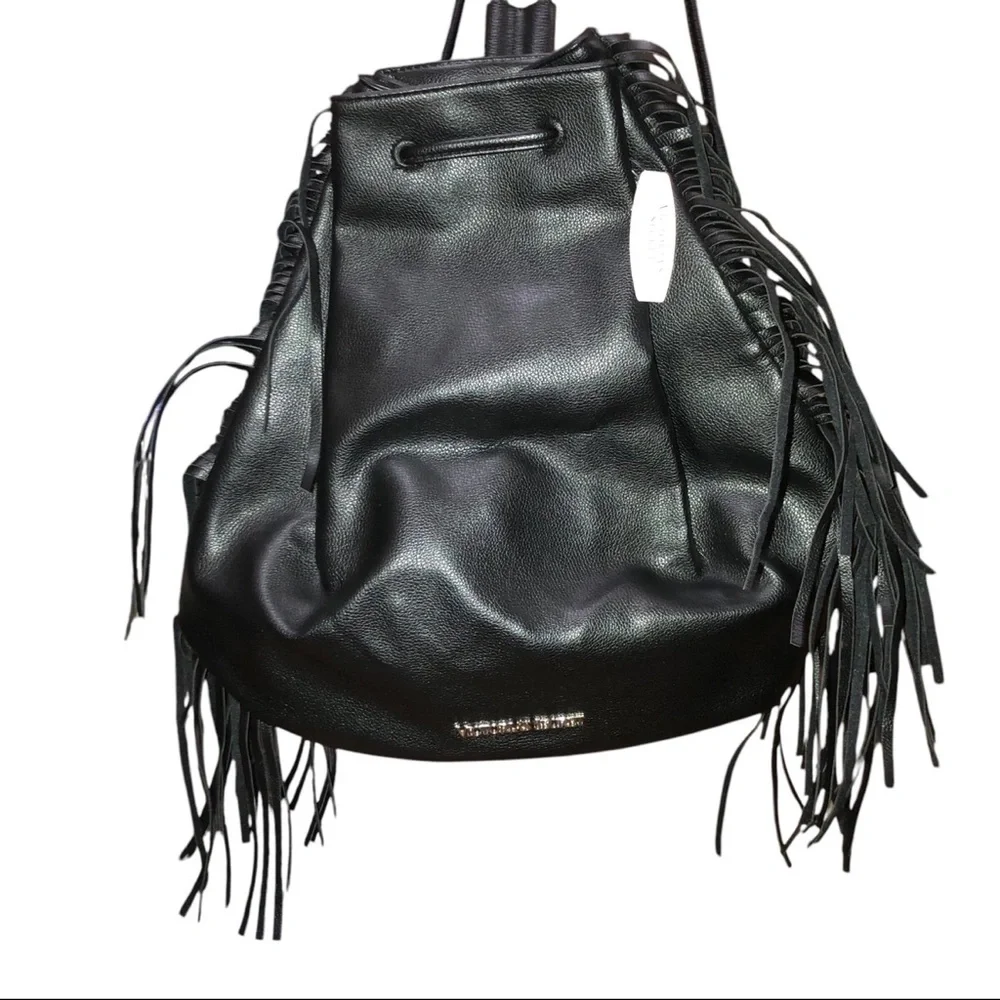 Victoria’s Secret Black Fringe Backpack ✨ Boho Festival Vibes
